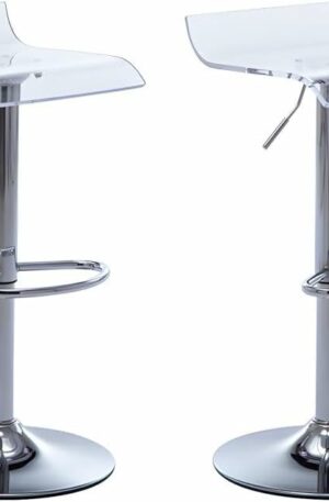 Lot de 2 tabourets de bar OLIVER - Acrylique - Transparent