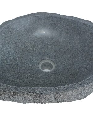 Vasque de salle de bain en pierre de rivière WATU - Couleur grise