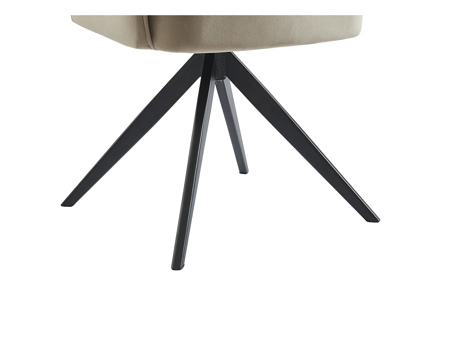 Chaise pivotante avec accoudoirs en tissu et métal noir - Taupe - KONYA – Image 5