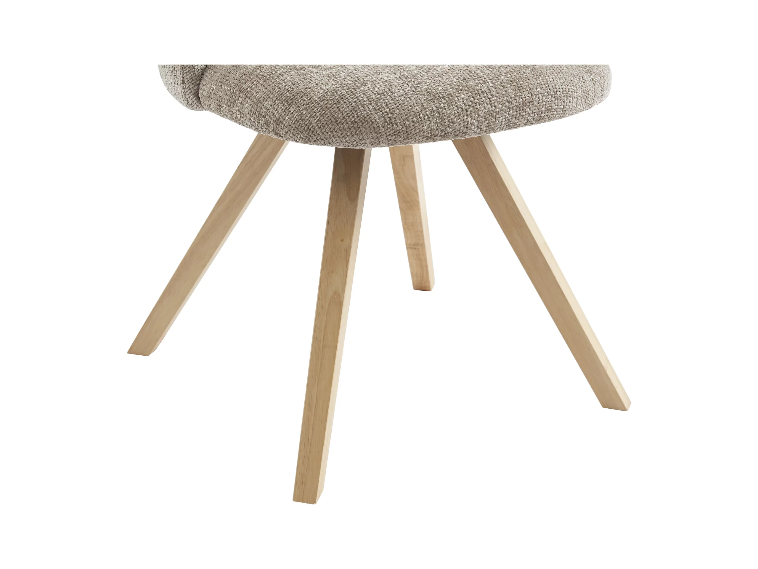 Lot de 2 chaises en tissu et bois d'hévéa - Taupe - VESIANI – Image 2