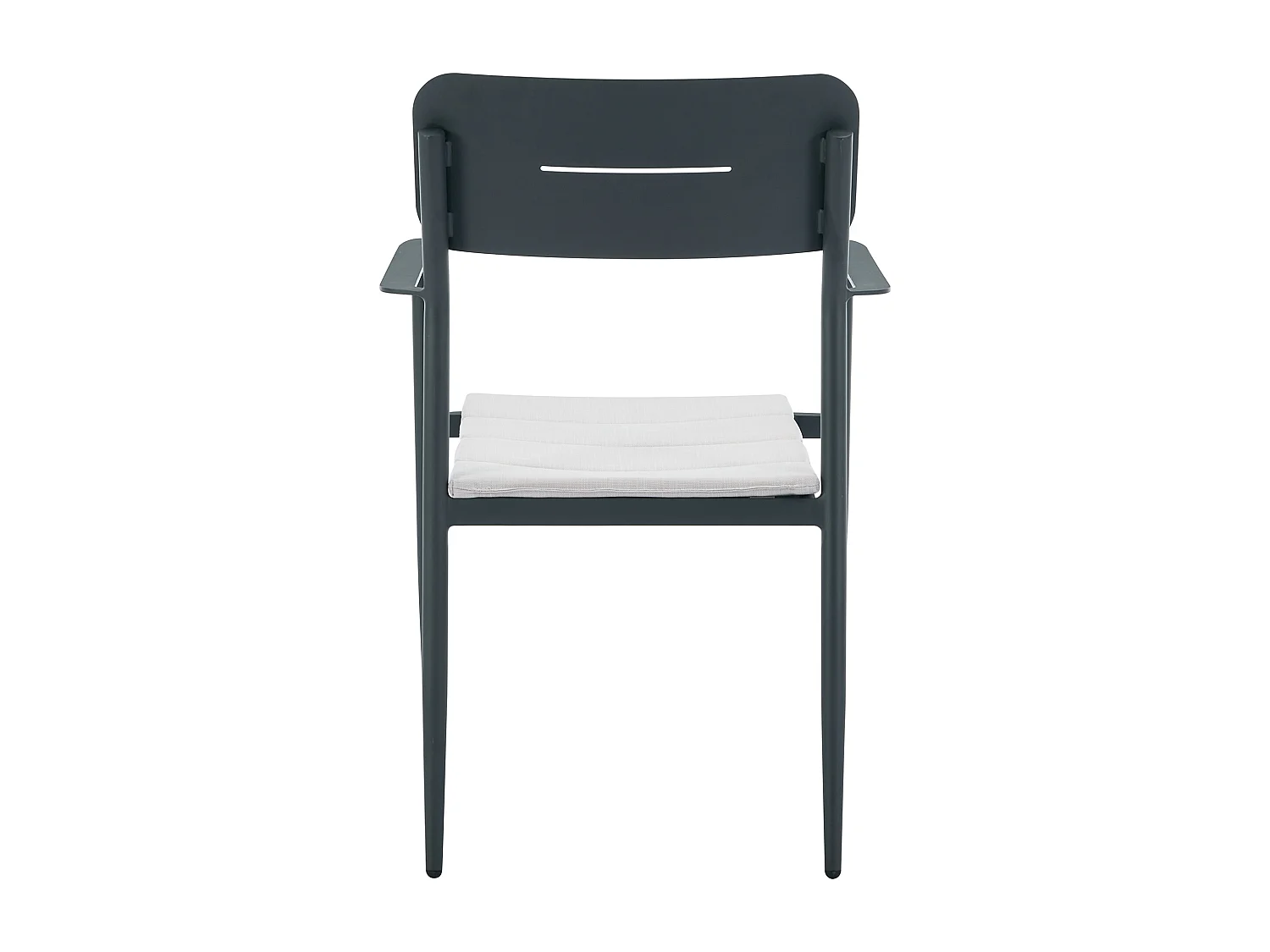 Fauteuil de jardin empilable en aluminium avec coussin blanc - Anthracite – Image 4