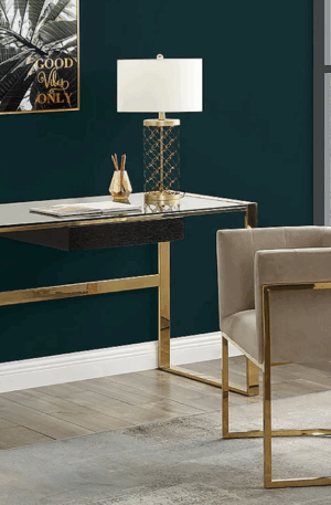 Chaise avec accoudoirs - Velours et acier inoxydable - Beige et doré