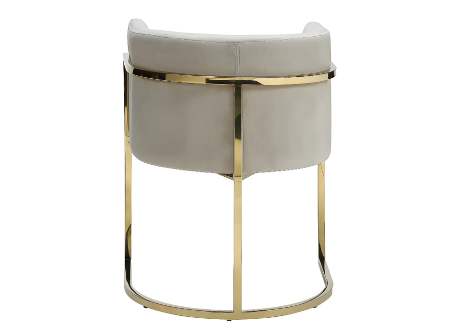 Chaise avec accoudoirs - Velours et acier inoxydable - Beige et doré - PERIA de Pascal MORABITO – Image 2