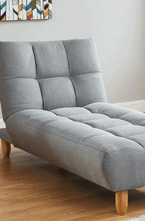 Canapé Méridienne clic clac en tissu gris ESTEBAN