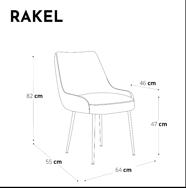 Chaises Rakel Bouclette Taupe Pieds Noirs mat