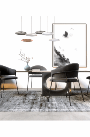 Chaises HANNA Velours pieds noirs