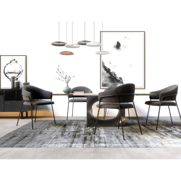 Chaises HANNA Velours pieds noirs