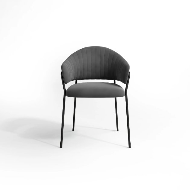 Chaises HANNA Velours pieds noirs