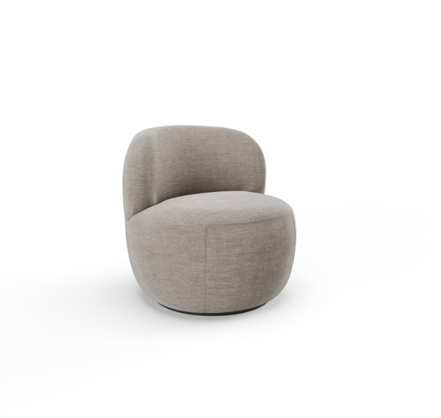 Fauteuil pivotant EDEN Tissu tramé toucher doux Taupe