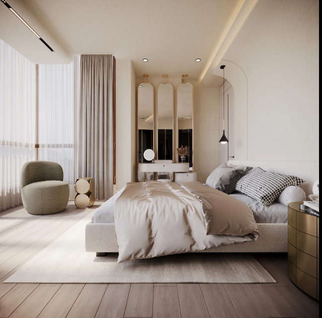 Fauteuil pivotant EDEN Tissu tramé toucher doux Taupe – Image 2