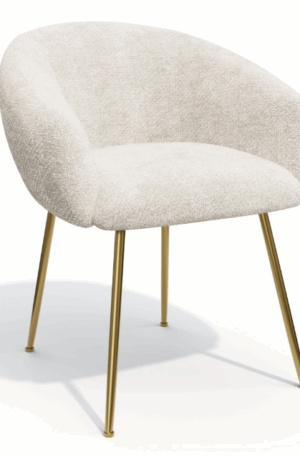 Petits fauteuils Tess velours tramé crème pieds dorés