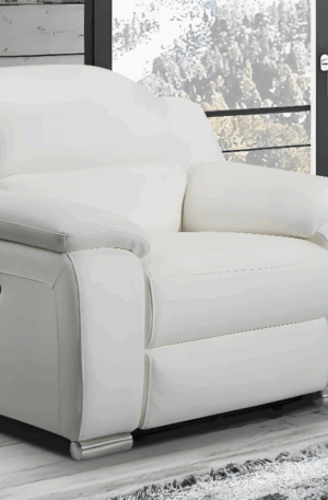 Fauteuil relaxant électrique en cuir blanc