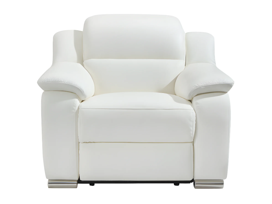 Fauteuil relaxant électrique en cuir blanc