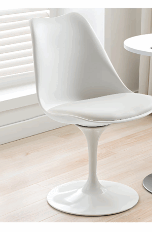 Chaises pivotantes en polypropylène, tissu et acier - Blanc - XAFY