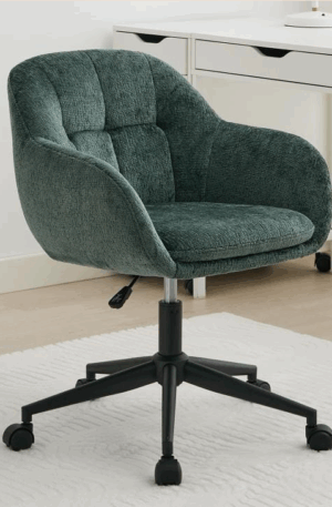 Chaise de bureau en Tissu texturé vert sapin