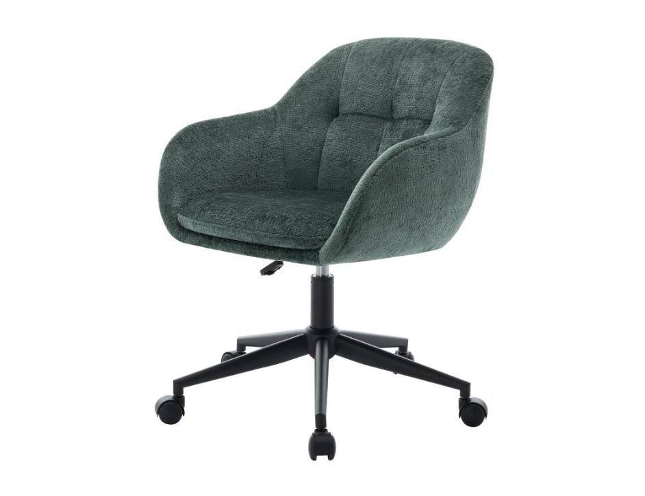 Chaise de bureau en Tissu texturé vert sapin