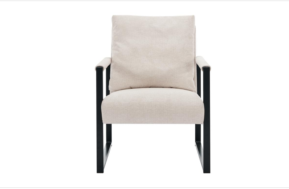 Fauteuil en tissu texturé beige