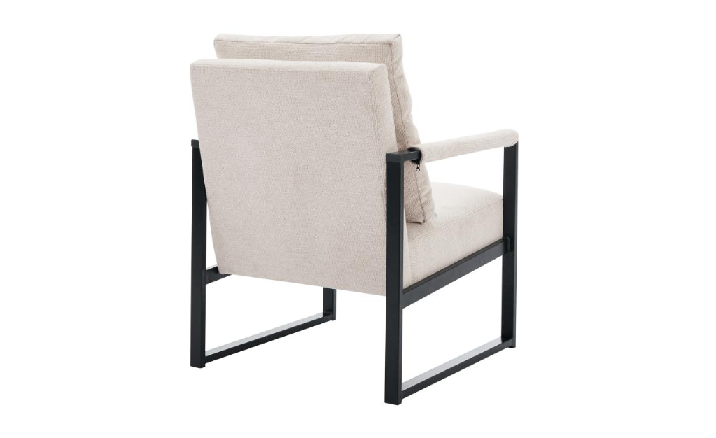 Fauteuil en tissu texturé beige