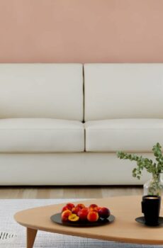 Canapé convertible 2 places - Couchage 140 cm - Matelas en mousse 14 cm - Tissu Lipari Beige - Porto 3