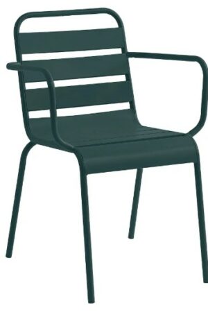 Chaise de jardin empilable en métal - Vert sapin - MIRMANDE de MYLIA