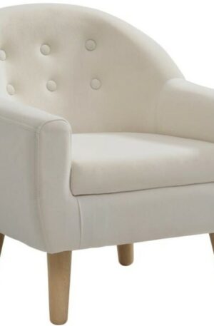 Fauteuil pour enfant en tissu bouclette beige CASORLA