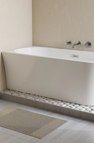 Baignoire d'angle - 228 L - 170 x 75 x 59 cm - Blanche - Acrylique - Angle gauche - PONTICOLA