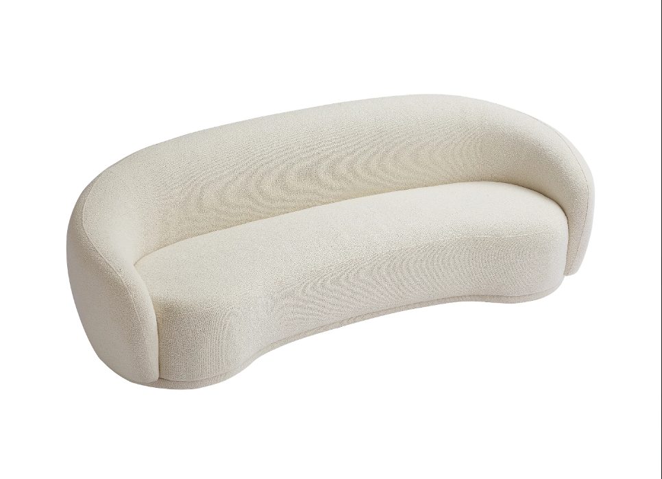 Canapé 3 places en tissu bouclette blanc ivoire BOVANA de Pascal Morabito