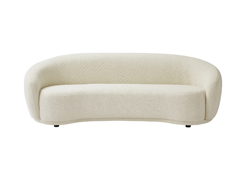 Canapé 3 places en tissu bouclette blanc ivoire BOVANA de Pascal Morabito