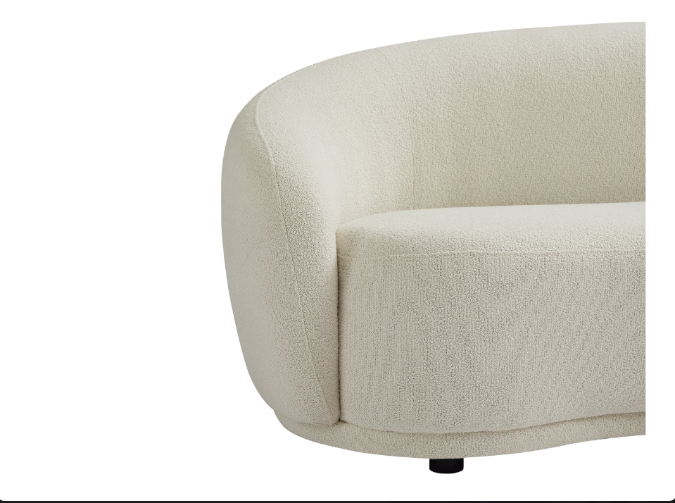 Canapé 3 places en tissu bouclette blanc ivoire BOVANA de Pascal Morabito