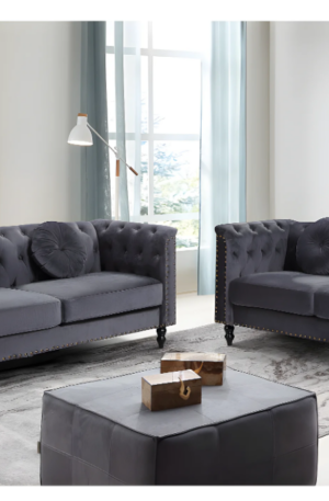 Canapés 3 places en velours TURNER - Anthracite