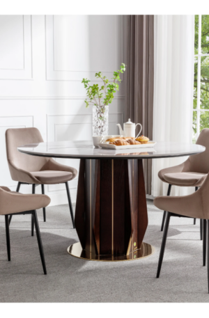 Chaise - Velours et métal noir - Taupe - MASURIE en déstockage.