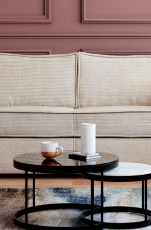 Canapé 3 places convertible express en velours côtelé beige