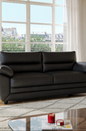 Canapé 3 places MANOA en simili - Noir