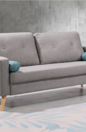 Canapé 3 places TATUM en tissu - Gris chiné